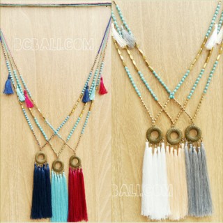 tassels necklace beads golden turquoise fashion wholesale alot free shipping